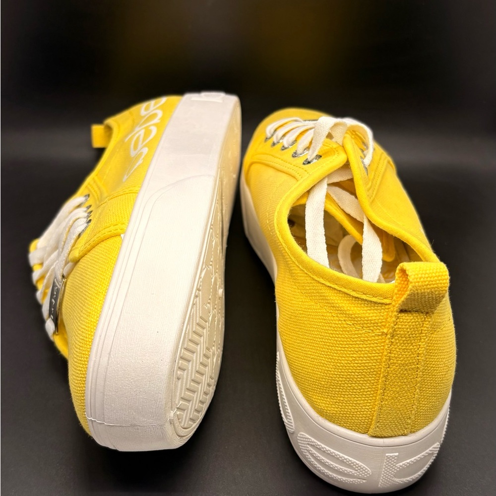 bebe Yellow Canvas Platform Sneakers